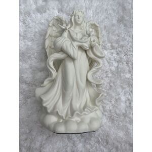 Angel Wings Ceramic Figurine Birds Candlestick Holder Church